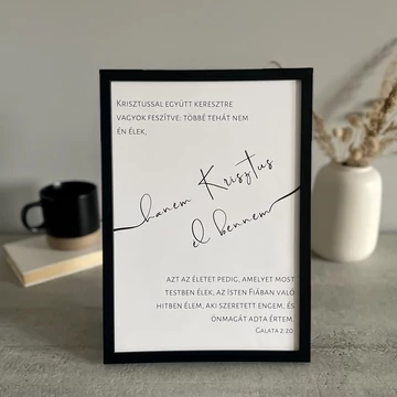 minimalista keresztény igés print képkeretben