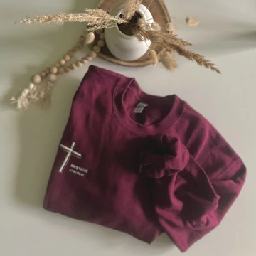 keresztény igés bordó pulóver