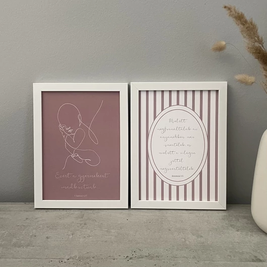 lányos babaváró igés print